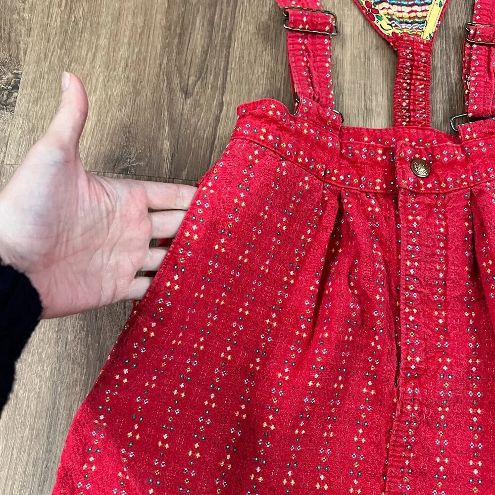 OshKosh B’gosh Vintage Floral Dress Overalls Sz 6